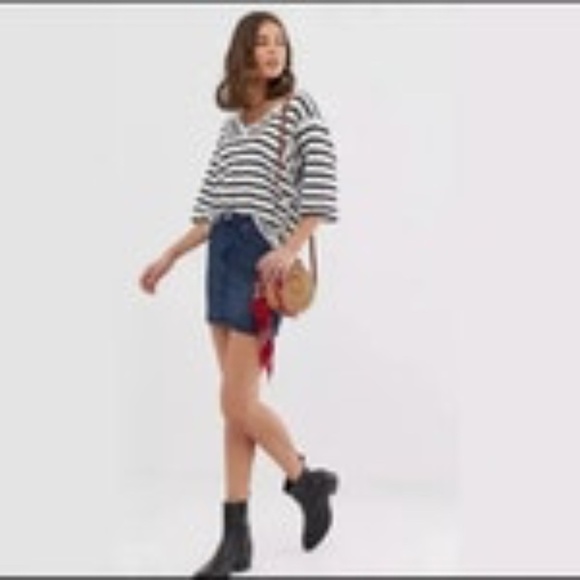 We The Free Head In The Clouds Linen Cotton Crop Boxy Boho Distressed Top Small - Picture 15 of 15